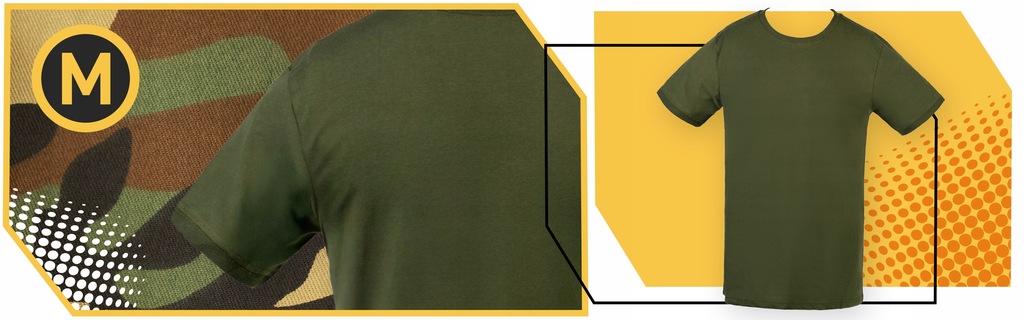 Koszulka T shirt Wojsko 100% Bawełna Khaki Tshirt Linia regular